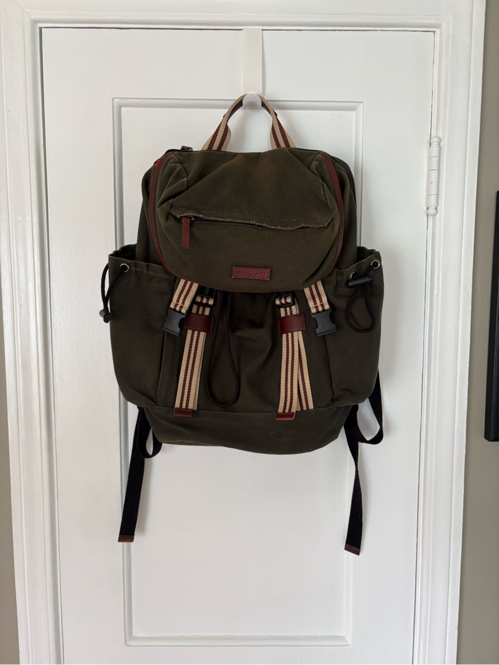 Baekgaard Sloan Backpack in Green Canvas
